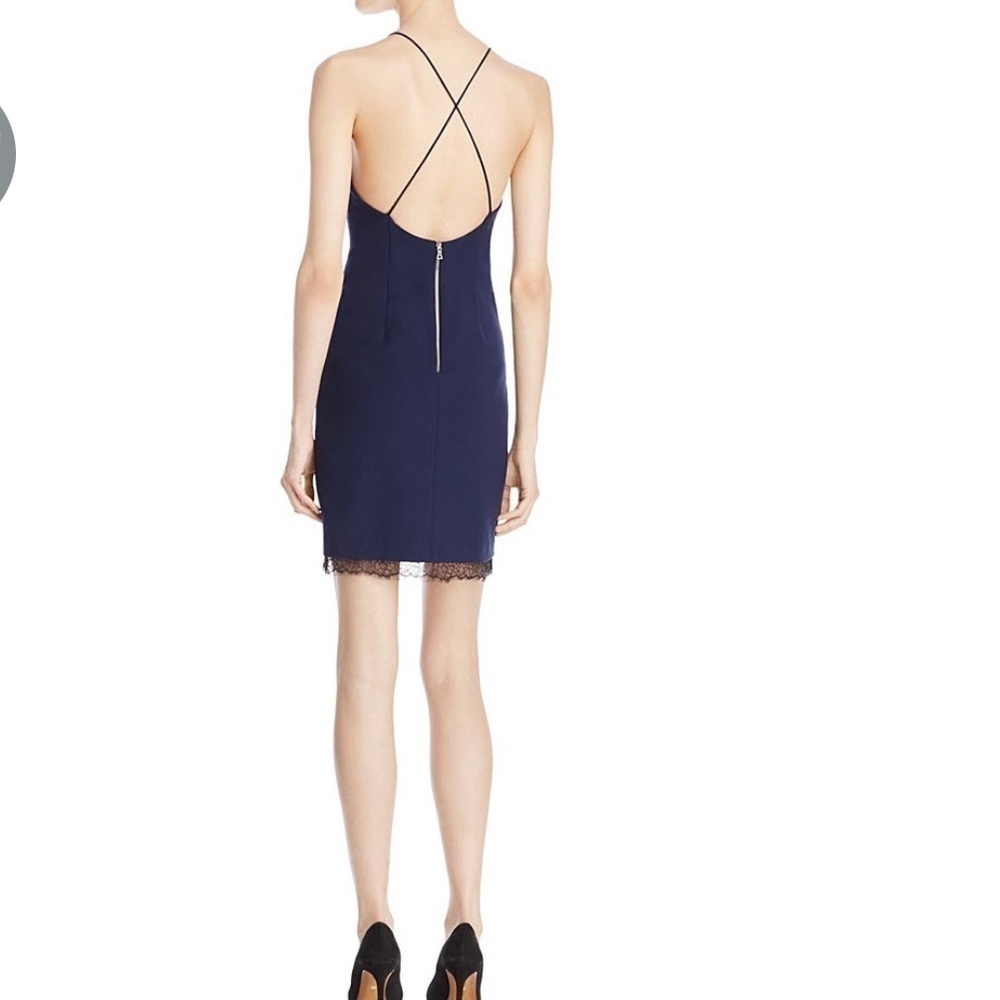 Alice + Olivia Leigh Lace Trim Low Cross-Back Dress - Picture 4 of 7